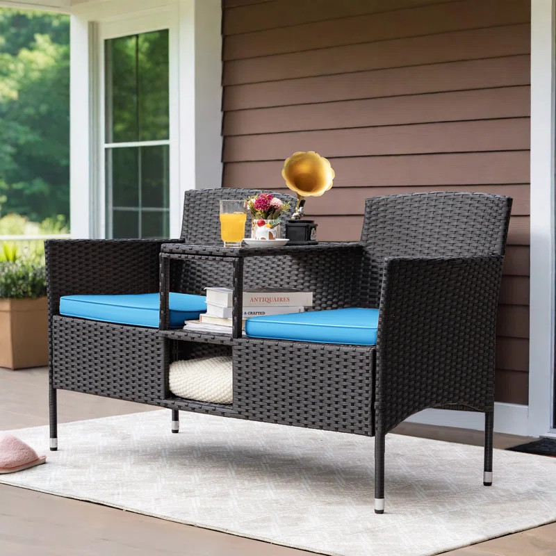 Etna 50.8'' Wicker Outdoor Loveseat | Wayfair North America