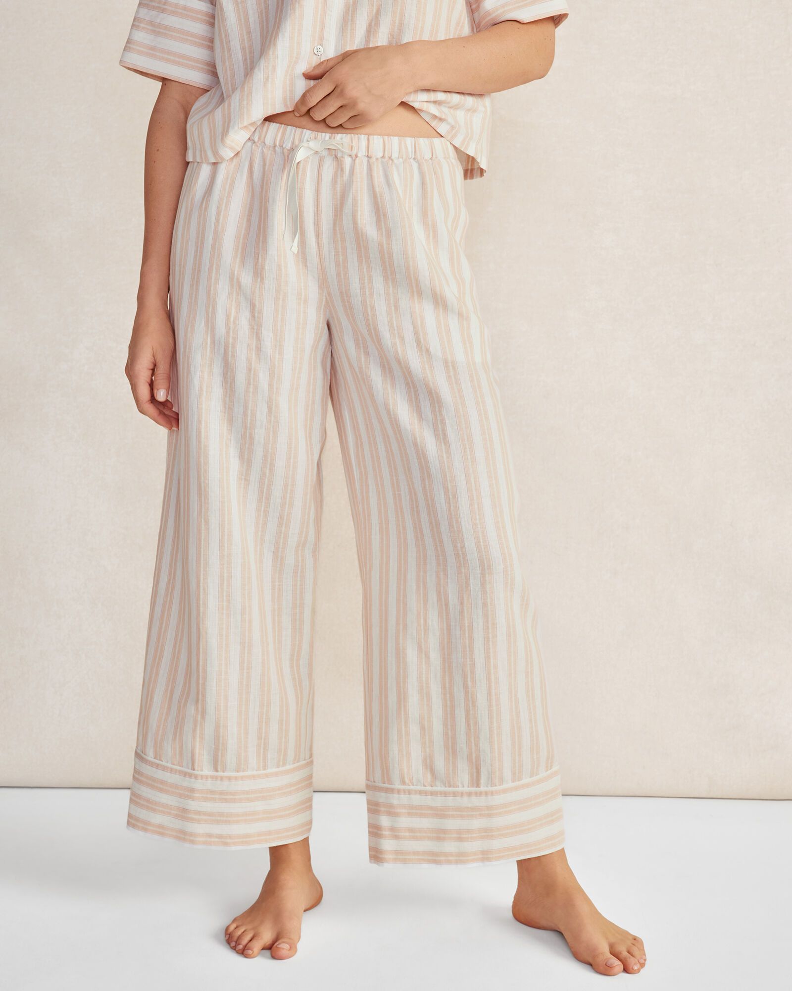Organic Cotton Linen Striped Pajama Pants | Haven Well Within
