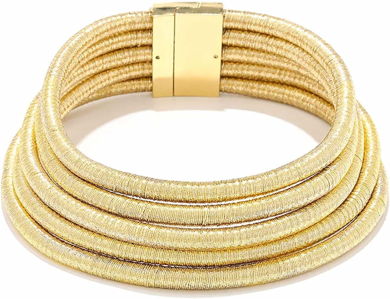 African Choker Necklace Gold Rope Weave Boho Tribal for Women | Amazon (US)
