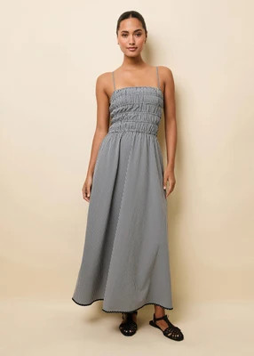 Delta Midi Dress Seersucker Noir Gingham | Solid & Striped