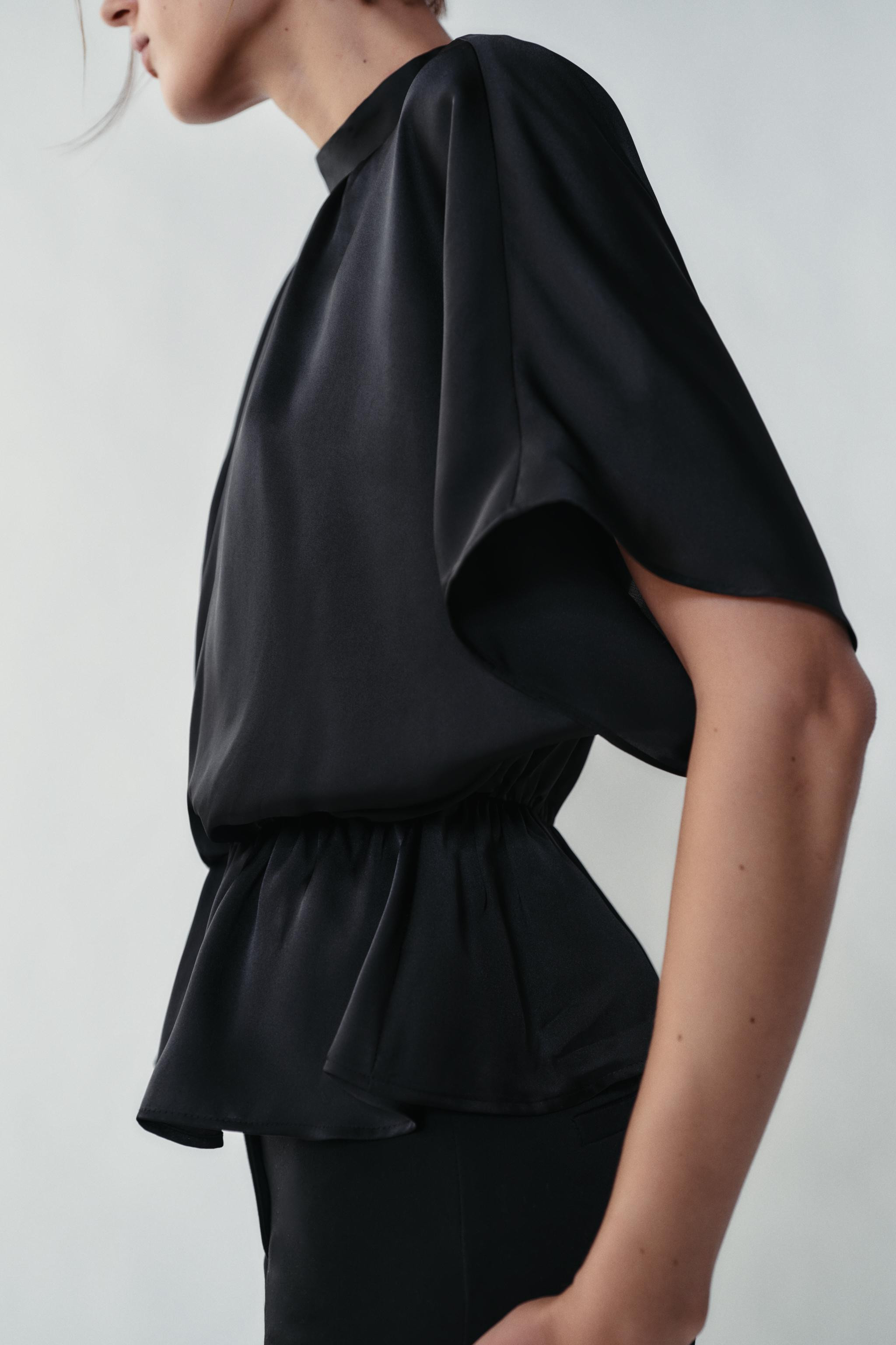 SATIN DRAPE BLOUSE | Zara UK