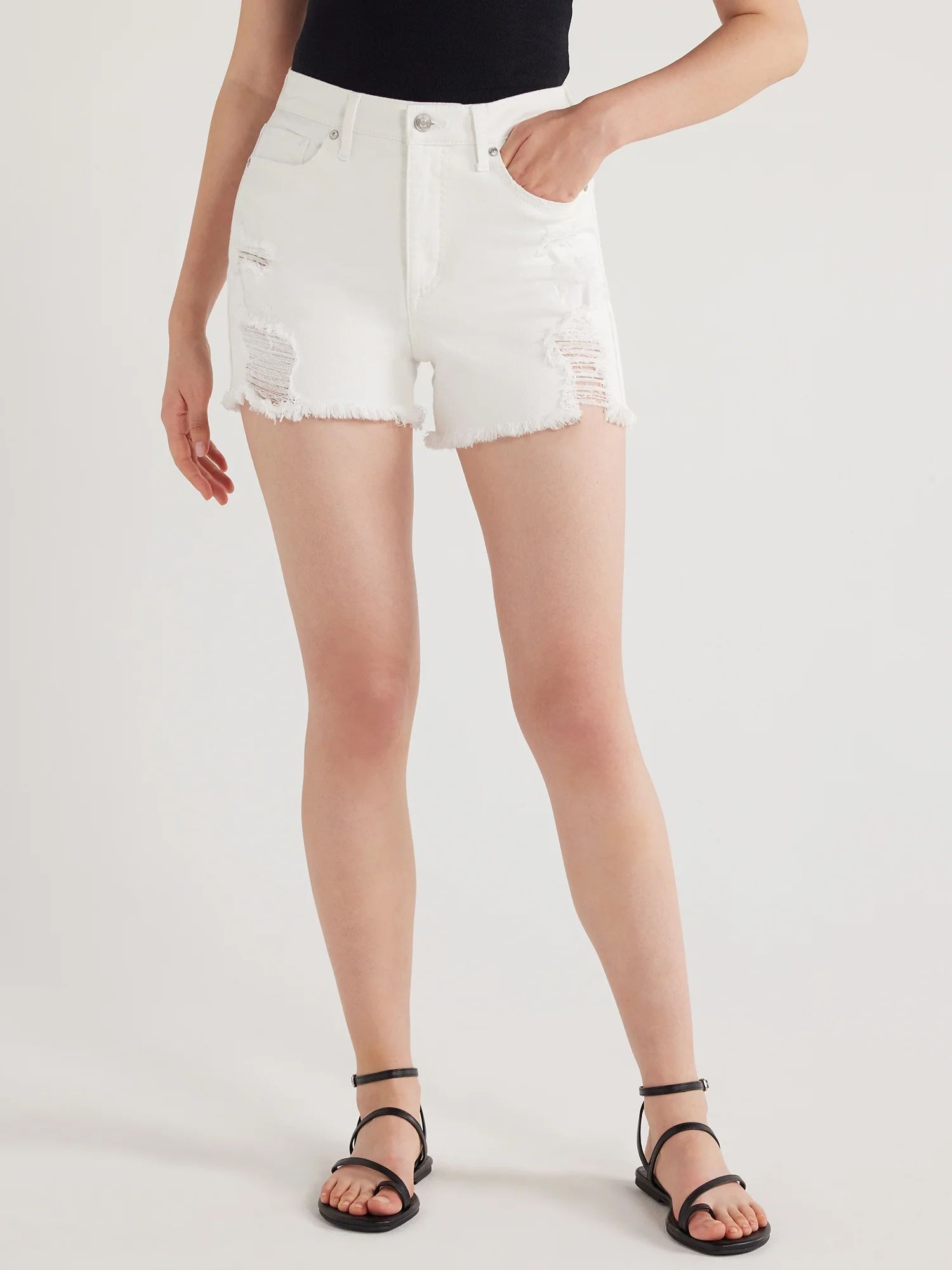Scoop Women's Retro Boyfriend High Rise Jean Shorts, Sizes 0-18 | Walmart (US)