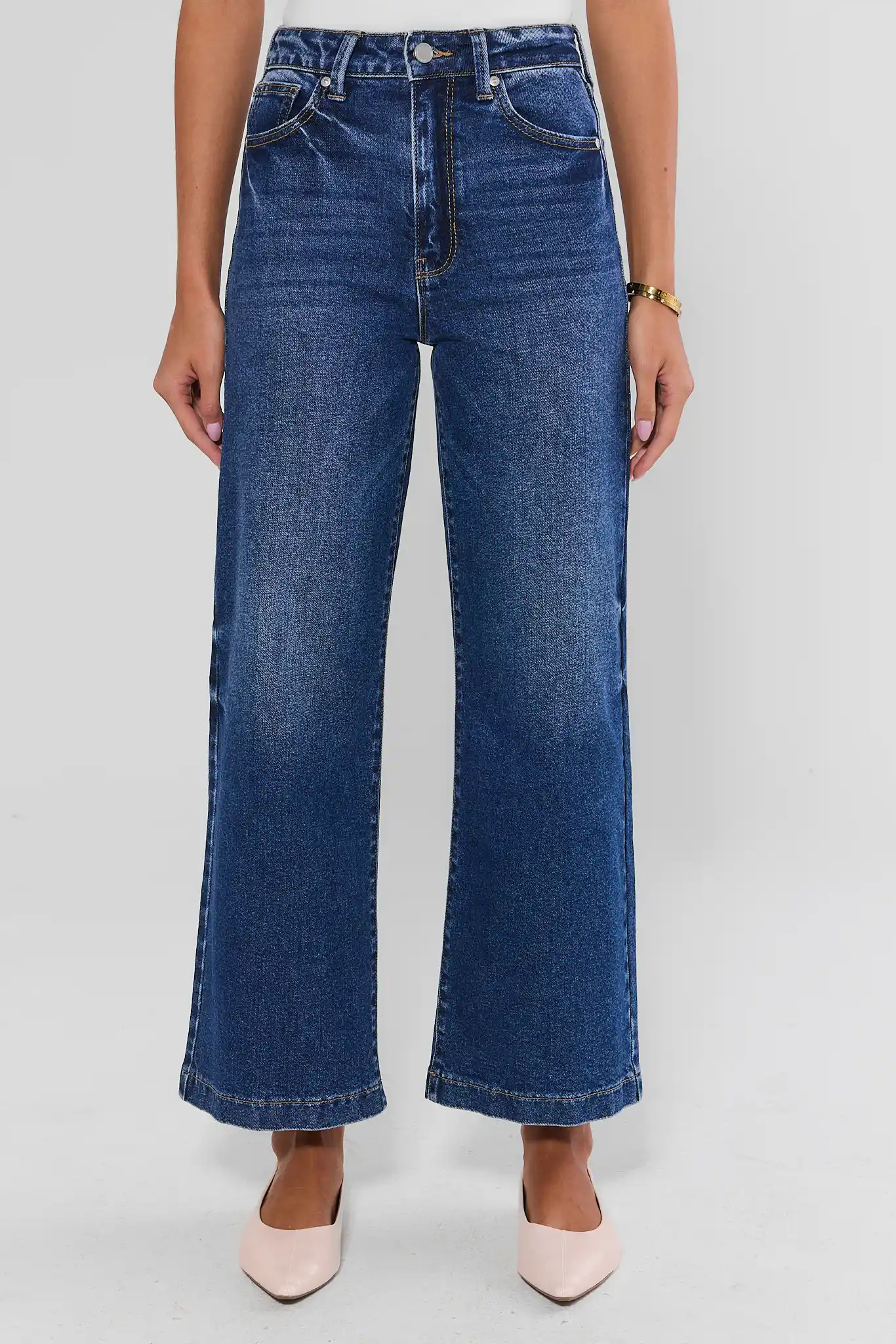 Kimberly Medium Wash Wide Leg Jeans | Avara