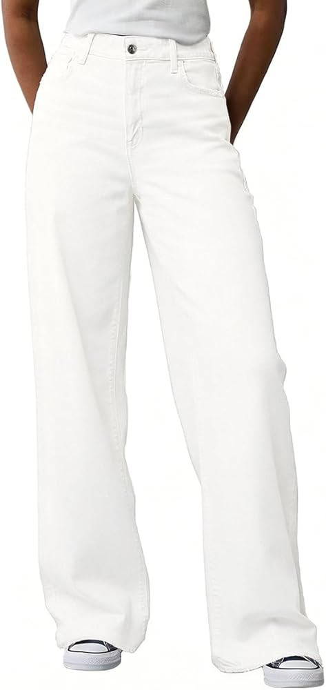 Women's Wide Leg Jeans High Waisted Baggy Straight Leg Loose Stretchy Casual Denim Pants | Amazon (US)