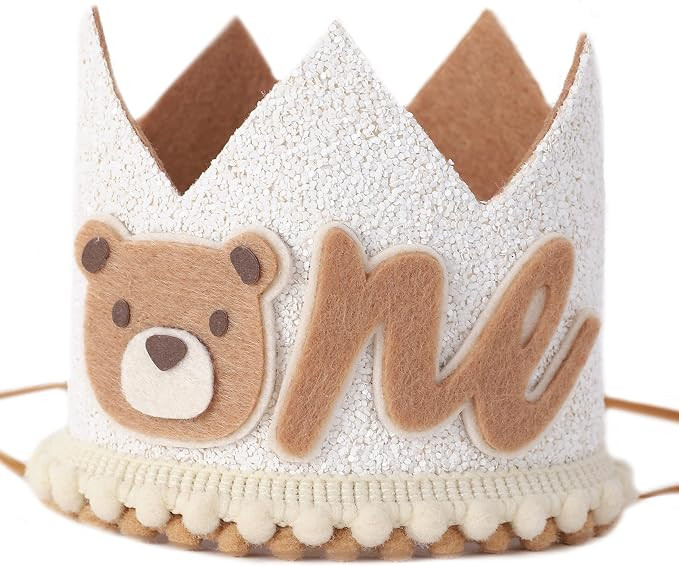 Little Bear Wild One First Birthday Crown Hat, One Happy Camper Baby 1st Birthday Party | Amazon (US)