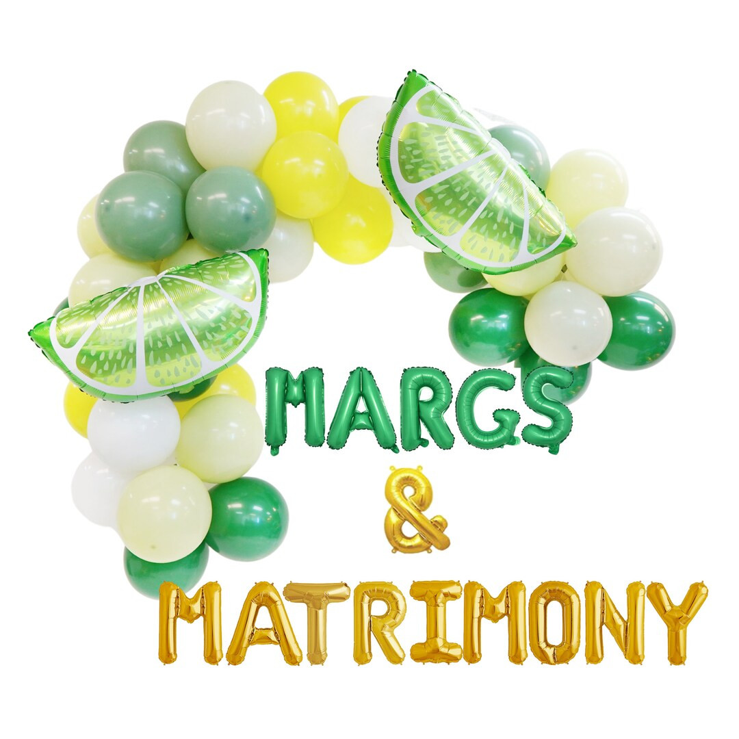 Margs & Matrimony Balloon Banner Bachelorette Party Bridal Shower Margarita Balloon Garland Engag... | Etsy (US)