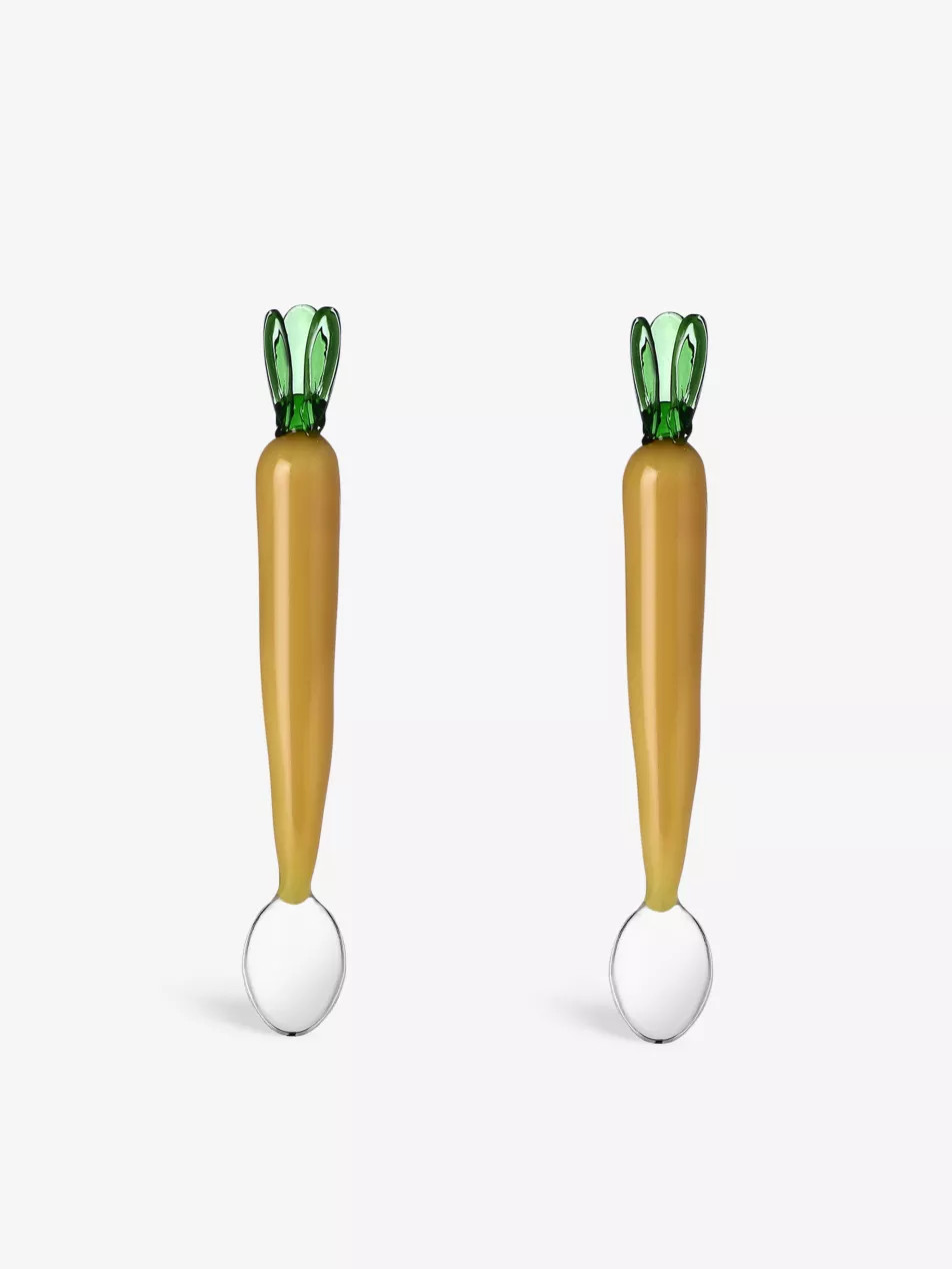 Vegetables Carrot borosilicate-glass spoons set of two | Selfridges