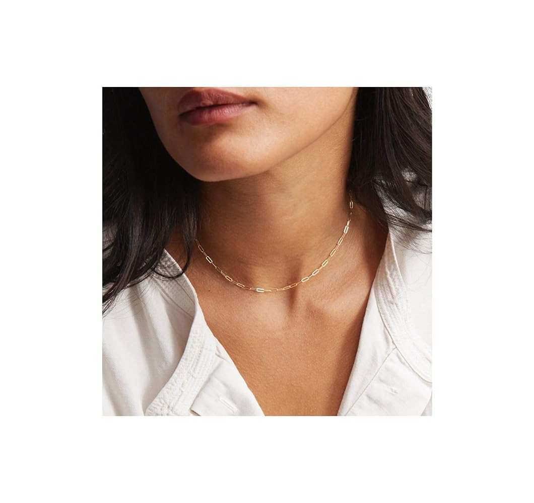 Lcherry Dainty Choker Necklace for Women 14K Gold Plated Choker Necklace Gifts for Her | Amazon (US)