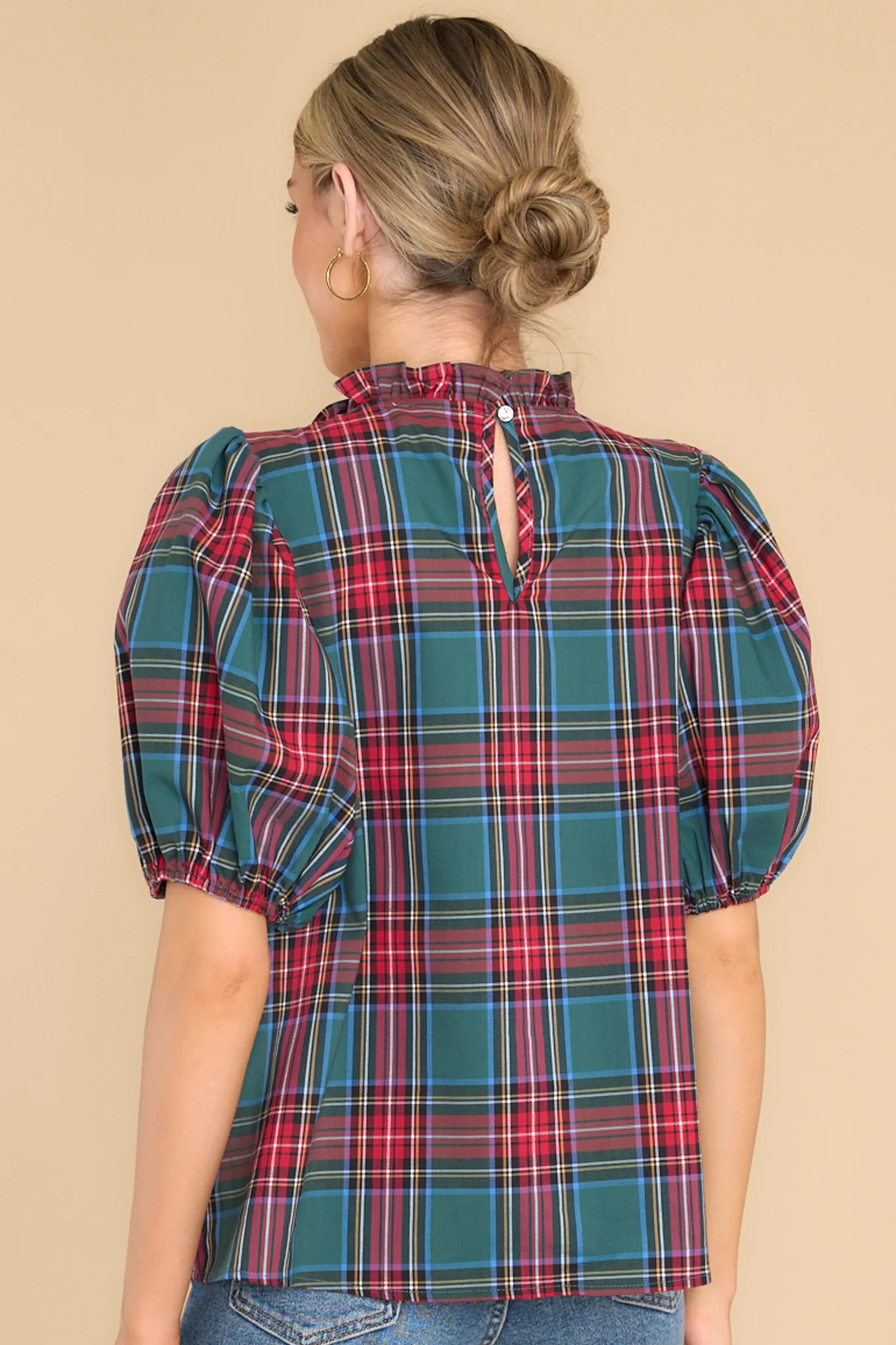 A Special Gift Green Plaid Top | Red Dress 