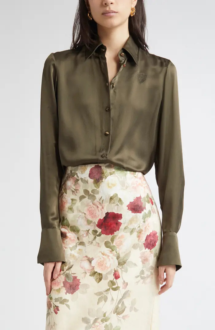 Hypnotic Silk Button-Up Shirt | Nordstrom