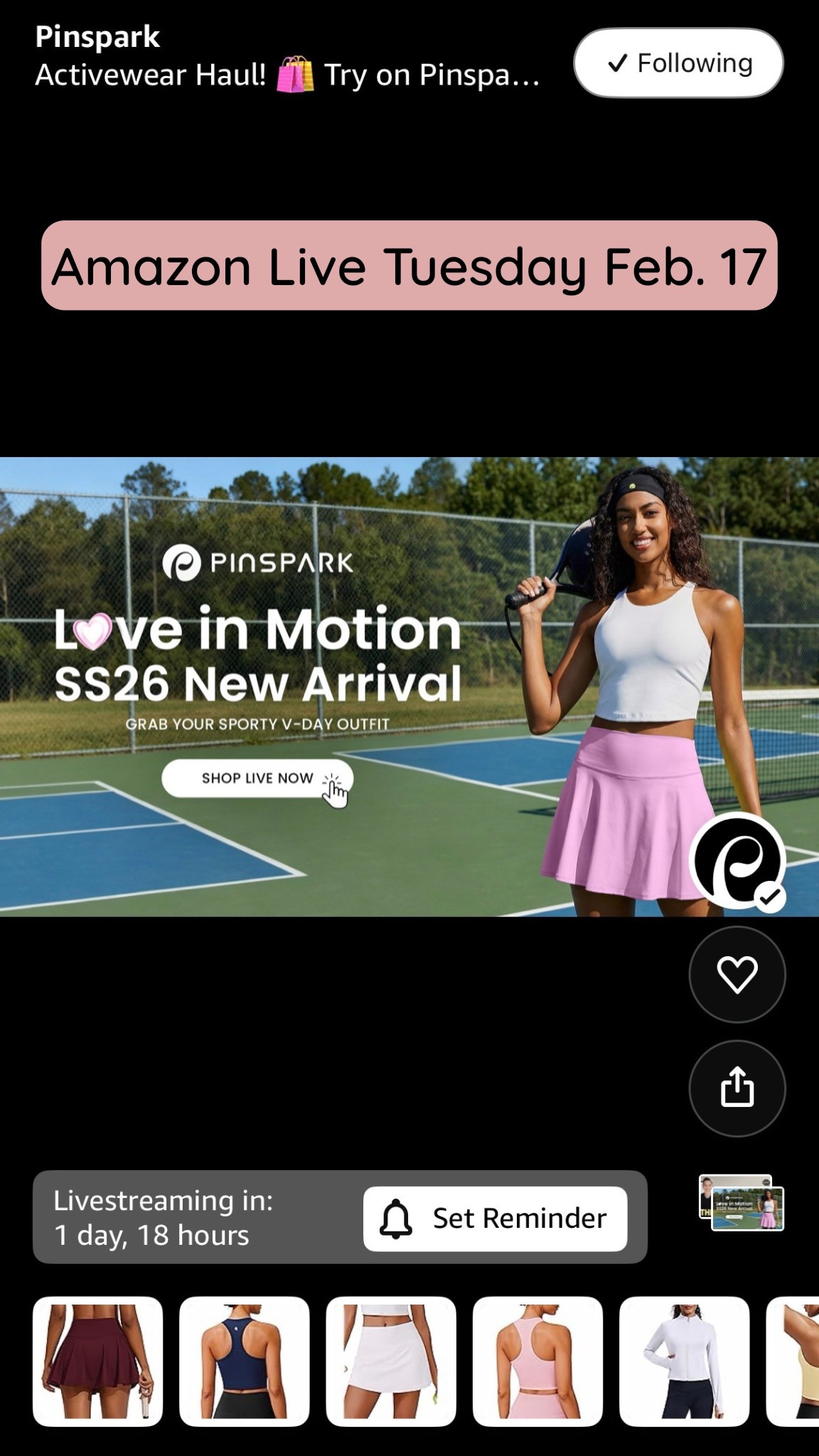 Pinspark amazon fashion Activewear Haul! 🛍️ Try on Pinspark SS26 New Arrivals! Livestream starting at 8:00 AM on Feb 17, 2026 
Join: https://www.amazon.com/live/broadcast/c5cc1c91-ac77-424e-aa1a-9e9fde70f32c?ref_=cm_sw_r_cp_ud_cm_sw_al__CYTTS3FSVMQ4PG2QZBMH

LTK active sporty chic style LTK fitness goals accomplished in LTK petite and LTK tall sizes friendly lifestyle brand

#LTKfitnessgoals #LTKSaleAlert #LTKActive