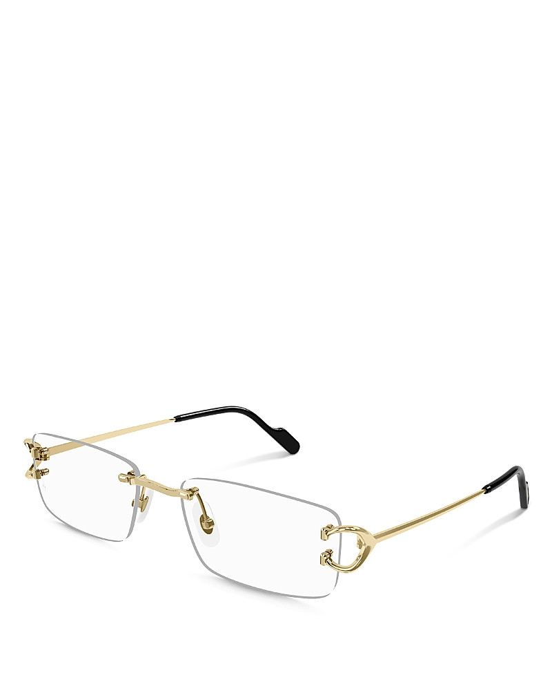 Cartier Signature C 24K Gold Plated Rimless Square Eyeglasses, 56mm | Bloomingdale's (US)