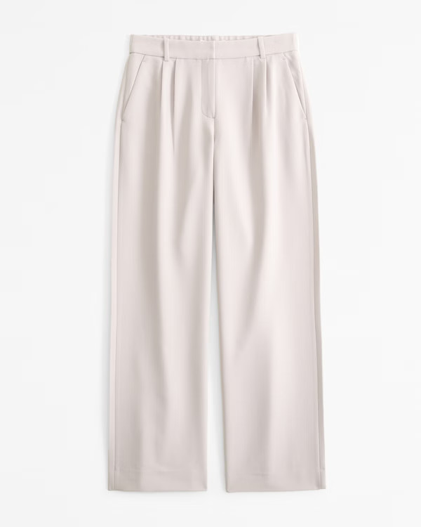 Curve Love A&F Sloane Low Rise Tailored Wide Leg Pant | Abercrombie & Fitch (UK)