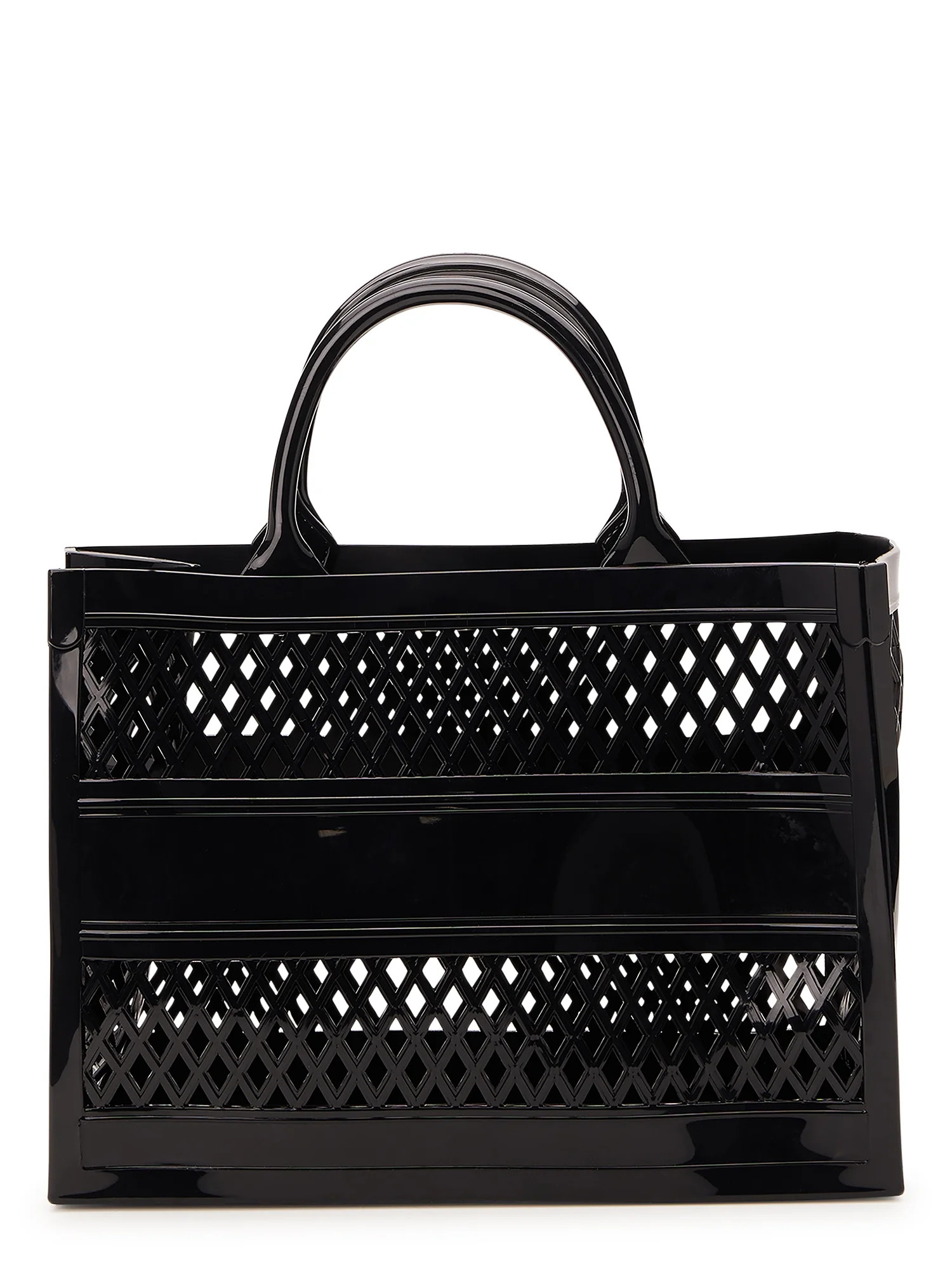 No Boundaries Women's Jelly Mini Tote Handbag Black | Walmart (US)