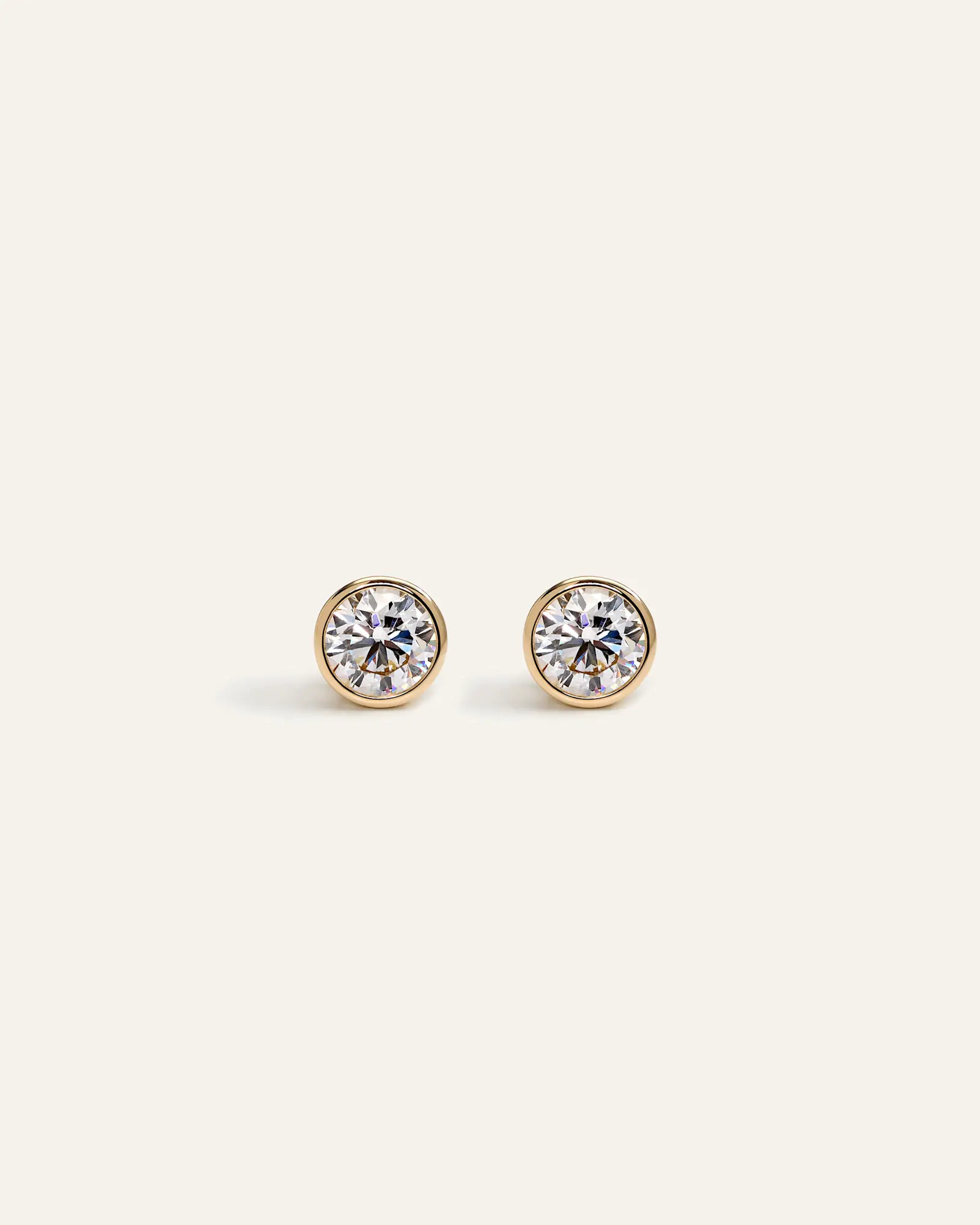 14k Gold Lab Grown Diamond Bezel Studs - 1ctw | Quince