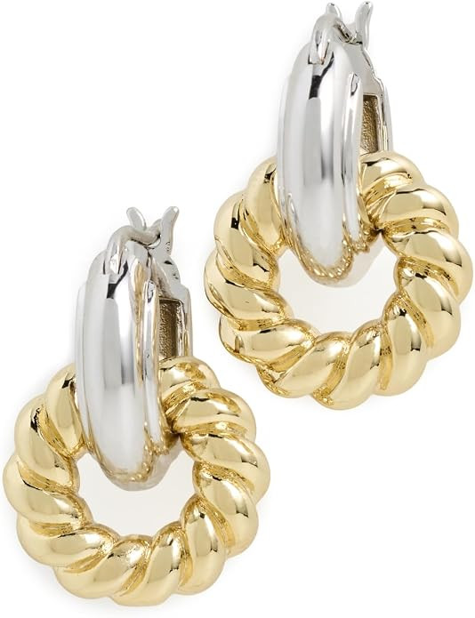 Luv Aj Women's The Two-Tone Rope Interlock Hoop Earrings | Amazon (US)