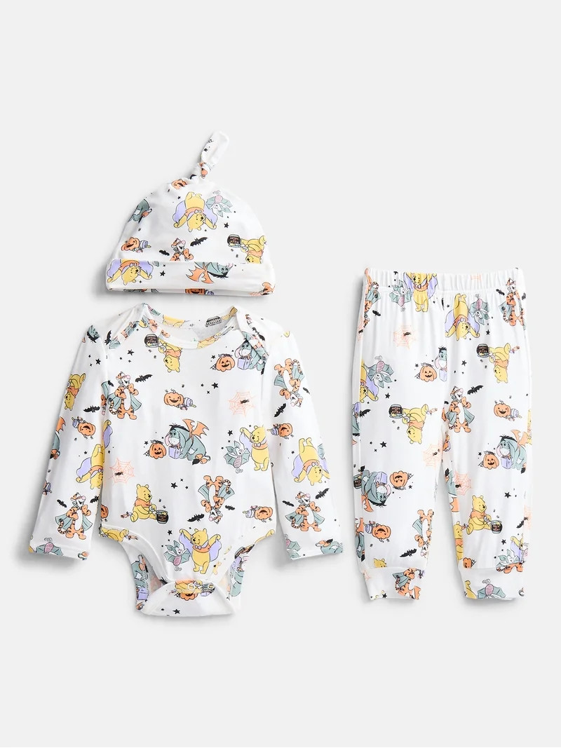 Winnie the Pooh Baby Boys Cozy and Comfortable Viscose Halloween 3-Piece Pant Set with Matching H... | Walmart (US)