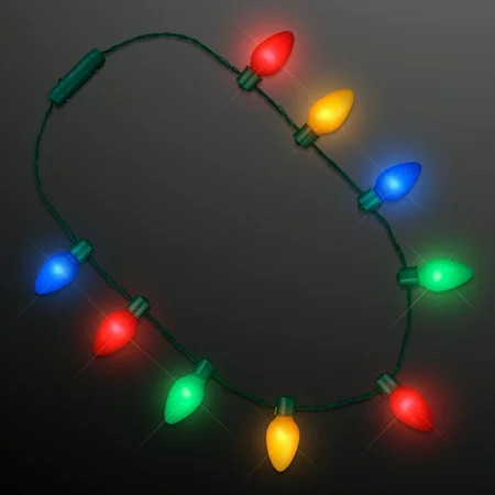 Light Up Christmas Bulb Necklaces for Ugly Xmas Sweater Parties and Party Favors | Walmart (US)