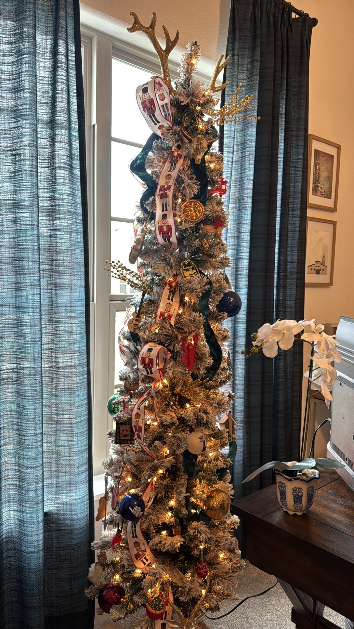 This 7.5 flocked prelit pencil tree is on SALE for $65!! I’ve had this one for years but it’s probably the same one just newer  Nutcracker ribbon from Walmart is so pretty!

#LTKSaleAlert #LTKHome #LTKHoliday