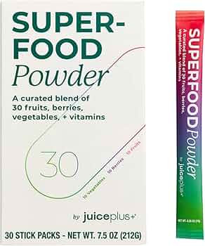 Juice Plus+ - Superfood Powder - Drink with 30 Fruits Berries Veggies Plant Vitamins for Refreshi... | Amazon (US)