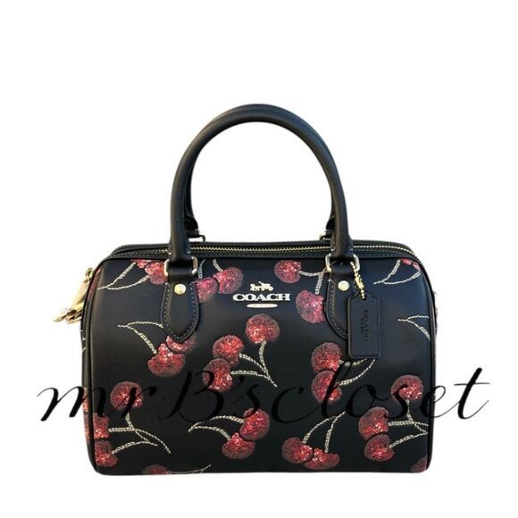 Coach Rowan Satchel Bag With Cherry Print Leather Purse | Poshmark