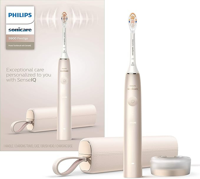 Philips Sonicare 9900 Prestige Rechargeable Electric Power Toothbrush with SenseIQ, Champagne, HX... | Amazon (US)