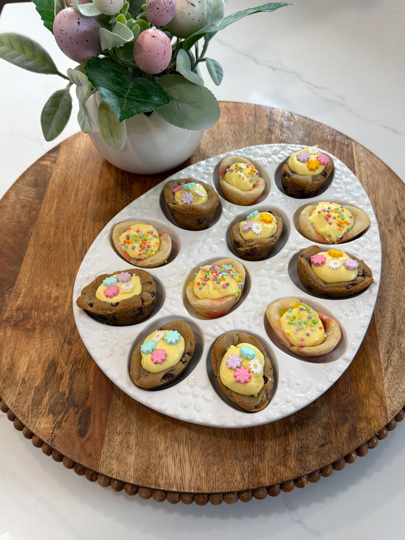 These might be my favorite Easter dessert I’ve made in a long time 🐣🍪 they’re playful, unexpected, and everyone does a double take when they see them!

Soft baked cookies filled with creamy icing and topped with sprinkles… they’re one of those desserts everyone grabs first. I used silicone molds to get that perfect egg shape and did both sugar cookie and chocolate chip for a fun mix 🤍

If you’re making them ahead, keep them chilled until serving — the texture is SO good that way!

I linked everything I used to make them here so they’re easy to recreate 🫶

#LTKFamily #EasterDesserts #EasterTreatIdeas #SpringBaking #HolidayTreats #BakingInspo #Easter2026

#LTKHome #LTKSeasonal #LTKfoodie