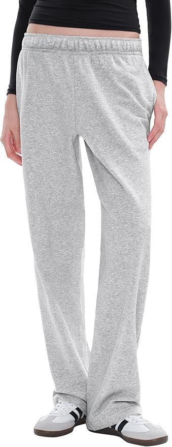 PUMIEY Women's Wide Leg Sweatpants Straight Baggy Sweat Pants High Waisted Lounge Pants Airy Coll... | Amazon (US)