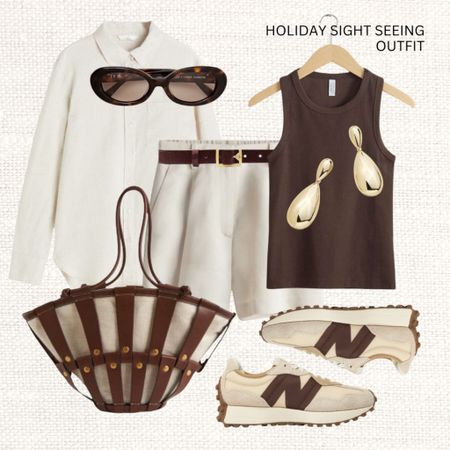 Holiday sight seeing in linnen ☀️ 

Don’t forget to tap 🖤 to favorite this post and come back later 

Linen shirt, Linen-blend shorts, Fitted Tank Top, New Balance 327 trainers, shopper, raffia tote bag, summer outfit, holiday outfit, oval sunglasses, Front Pleat Tailored Shorts

#LTKSeasonal #LTKtravel #LTKstyletip