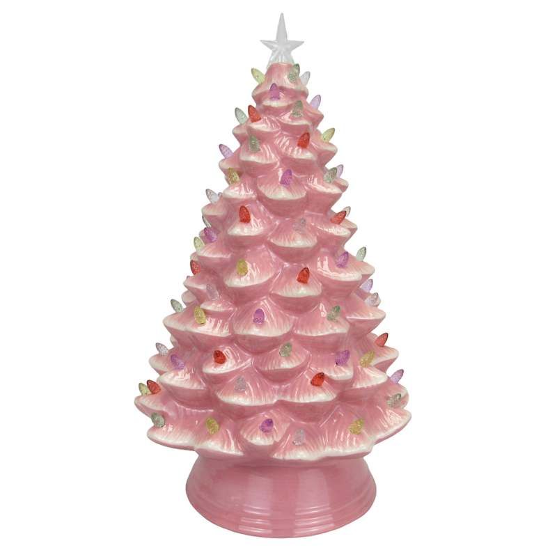 Pink Ceramic LED Tree, 18" | At Home