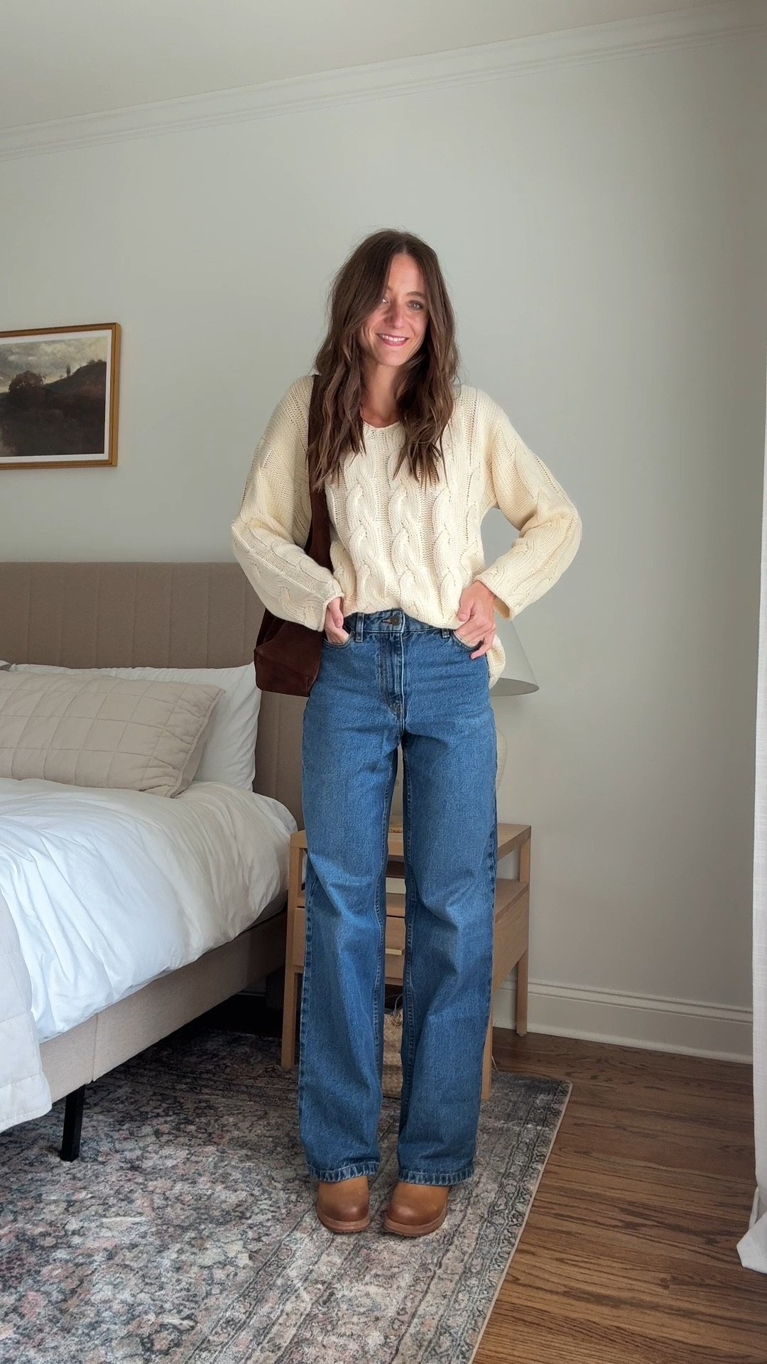 Cozy sweater casual
Wide leg jeans 

#LTKFindsUnder50 #LTKFallSale #LTKFindsUnder100