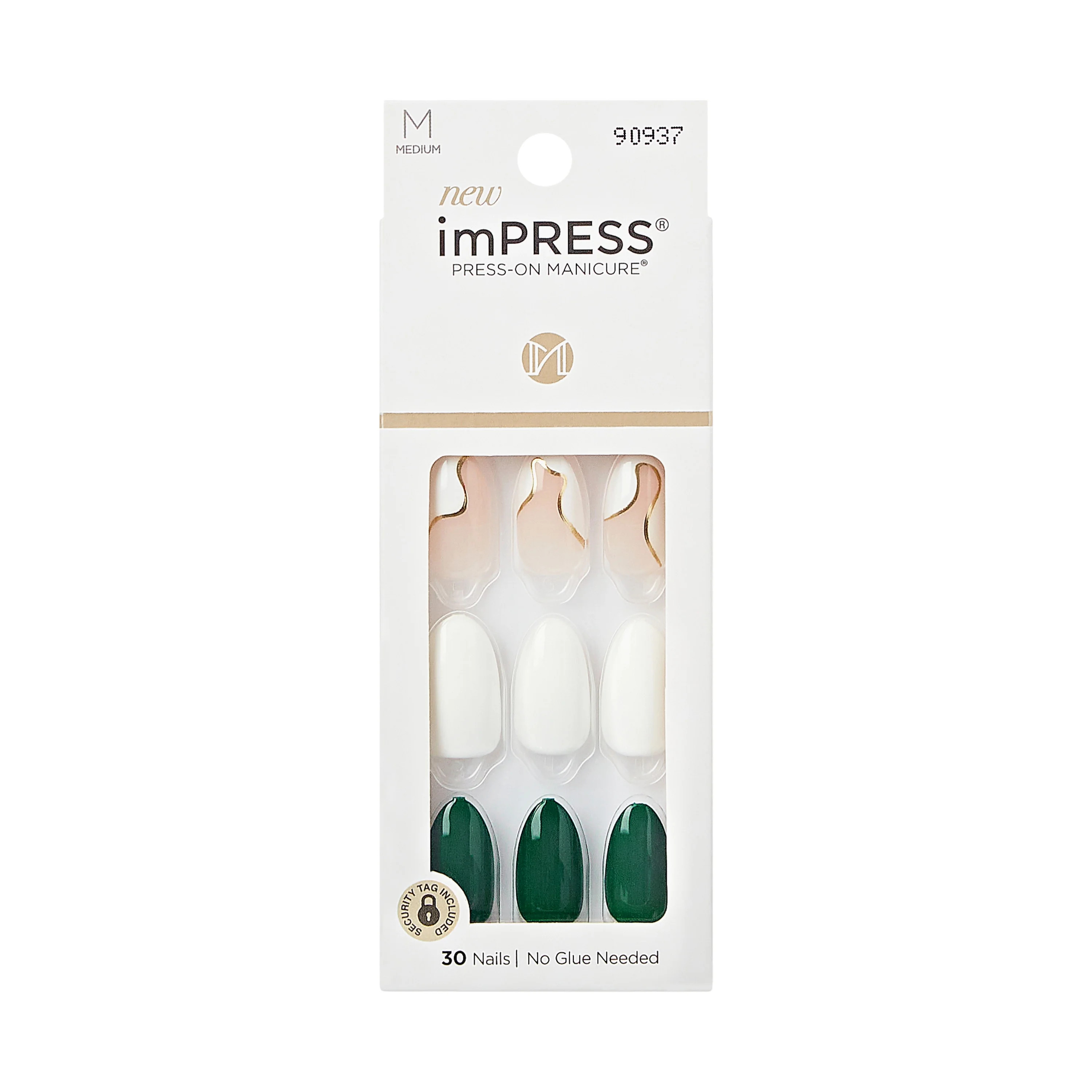 KISS imPRESS 'In My Head' Press-On Nails, White, Medium Length, Almond Shape, 33 Ct. | Walmart (US)