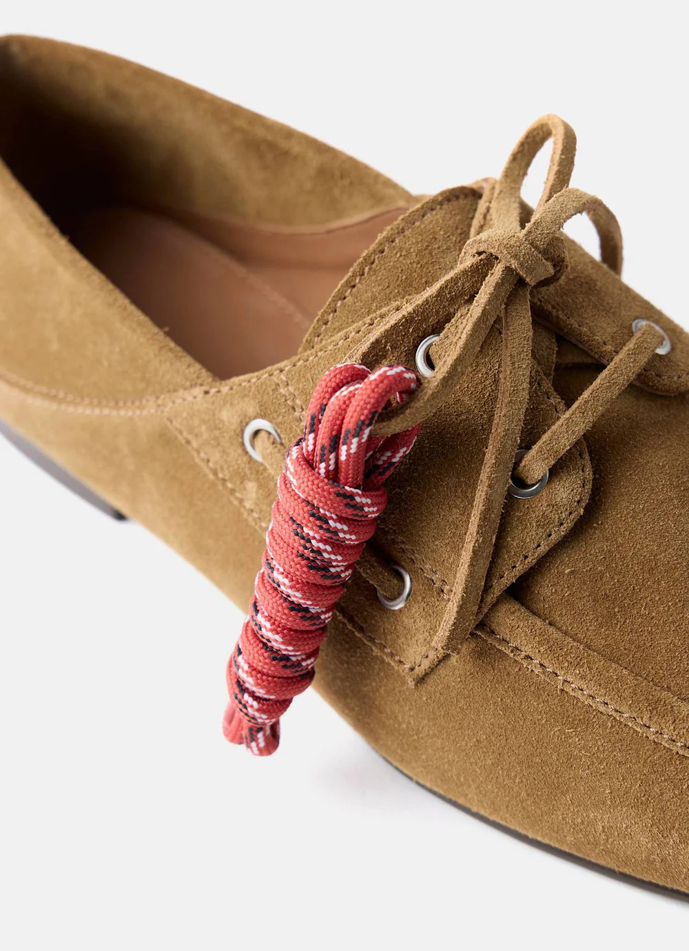 Hallie Neutral Suede Deck Shoes | Mint Velvet