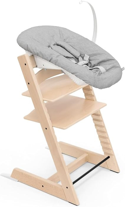 Tripp Trapp Chair from Stokke (Natural) + Tripp Trapp Newborn Set (Grey) - Cozy, Safe & Simple to... | Amazon (US)