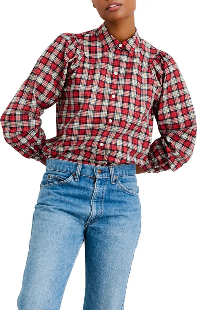 Meg Tartan Cotton Blouse | Nordstrom