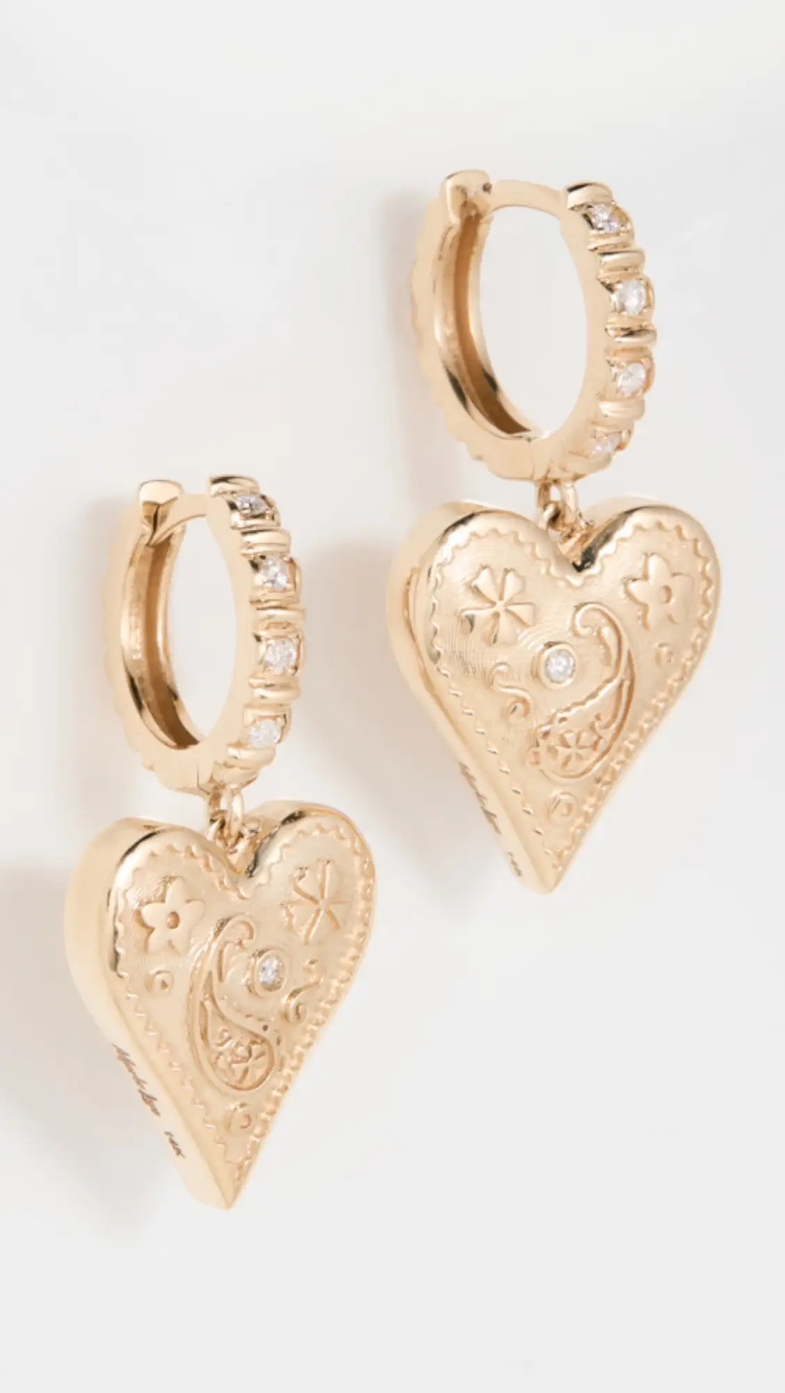 Marlo Laz 14k Mini Southwestern Heart Hoop Earrings | Shopbop | Shopbop