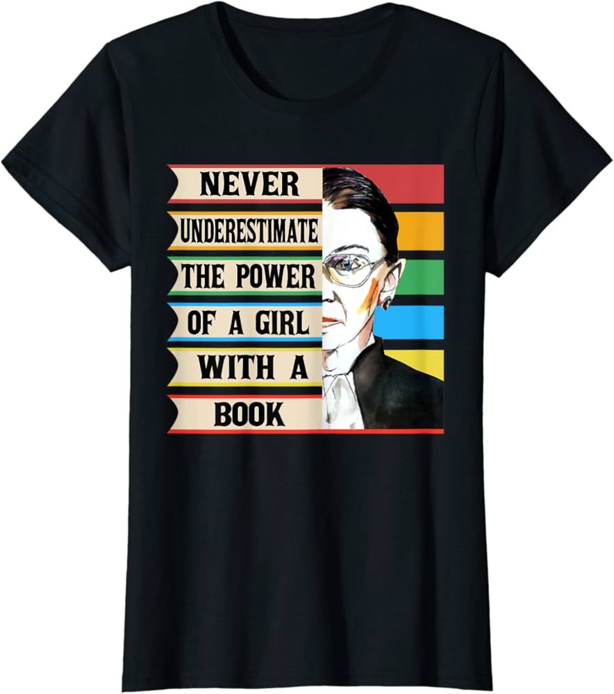 Vintage Never Underestimate The Power Of A Girl With A Book T-Shirt | Amazon (US)