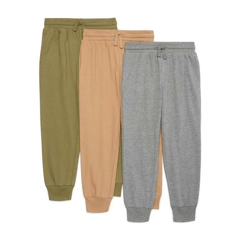 Wonder Nation Boys Pull-On Fleece Joggers, 3-Pack, Sizes 4-18 & Husky | Walmart (US)