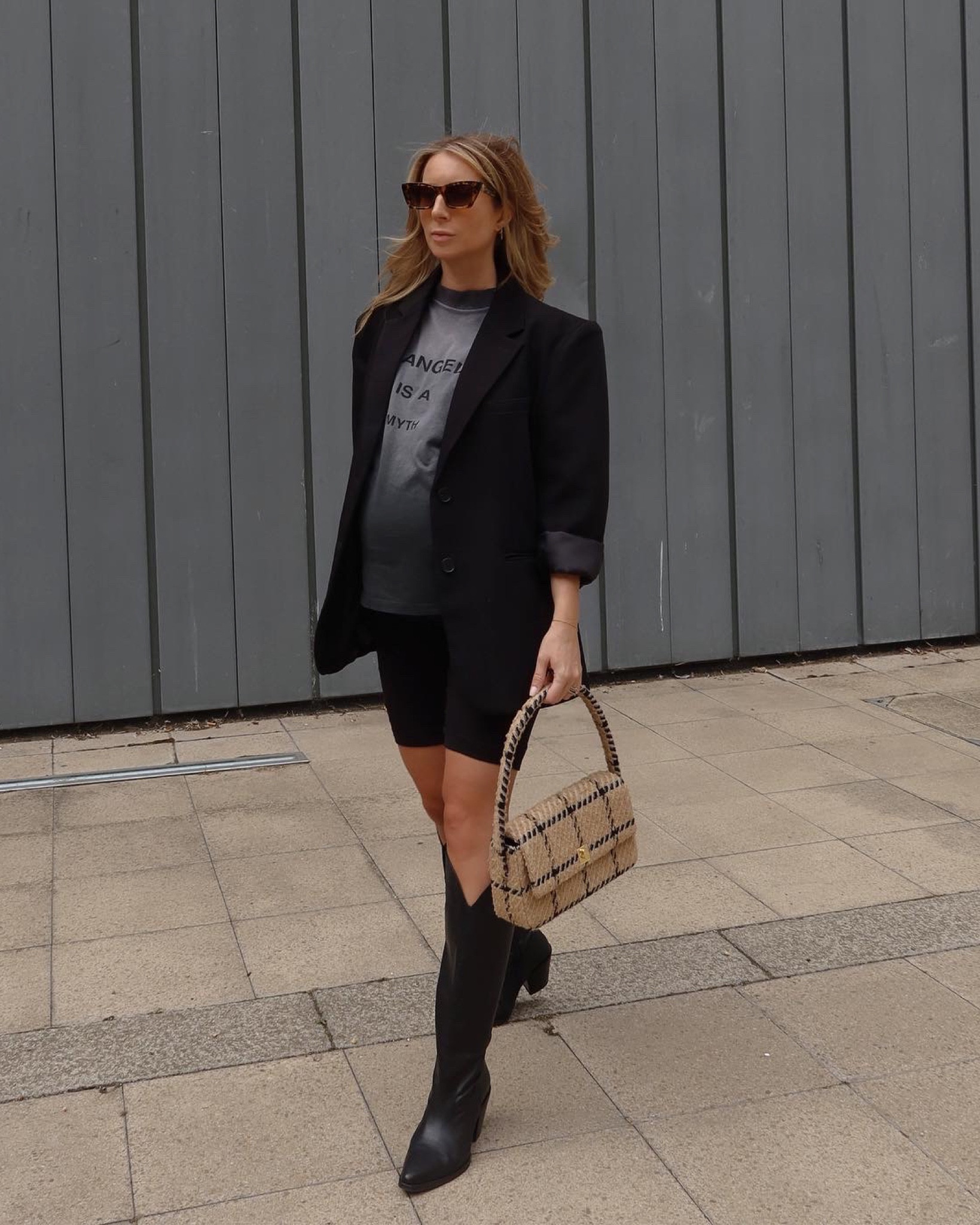 My go-to transitional autumn outfit from now on! 

Knee high boots, cowboy boots, cycling shorts, blazer, Anine Bing, cat eye sunglasses 

#LTKunder100 #LTKitbag #LTKbump