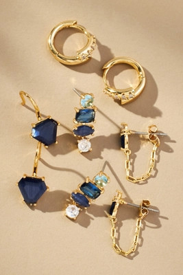 Birthstone Huggie Earrings, Set of 4 | Anthropologie (US)