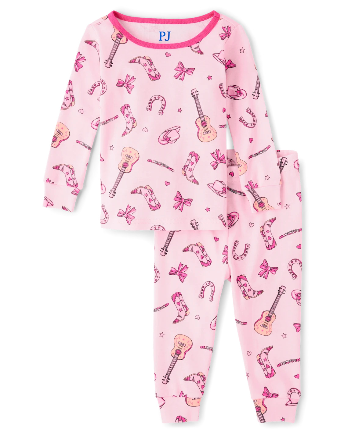 Baby And Toddler Girls Bow Cowgirl Snug Fit Cotton Pajamas - pink | The Children's Place