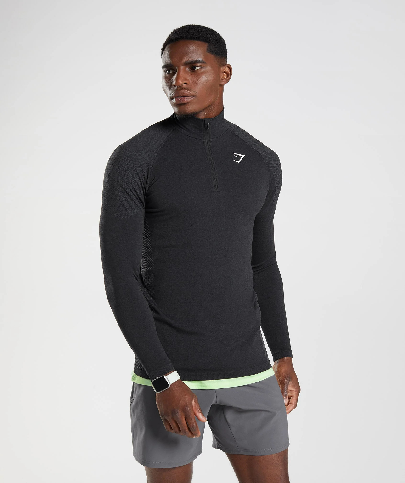 Gymshark Vital 1/4 Zip - Black/Silhouette Grey | Gymshark US