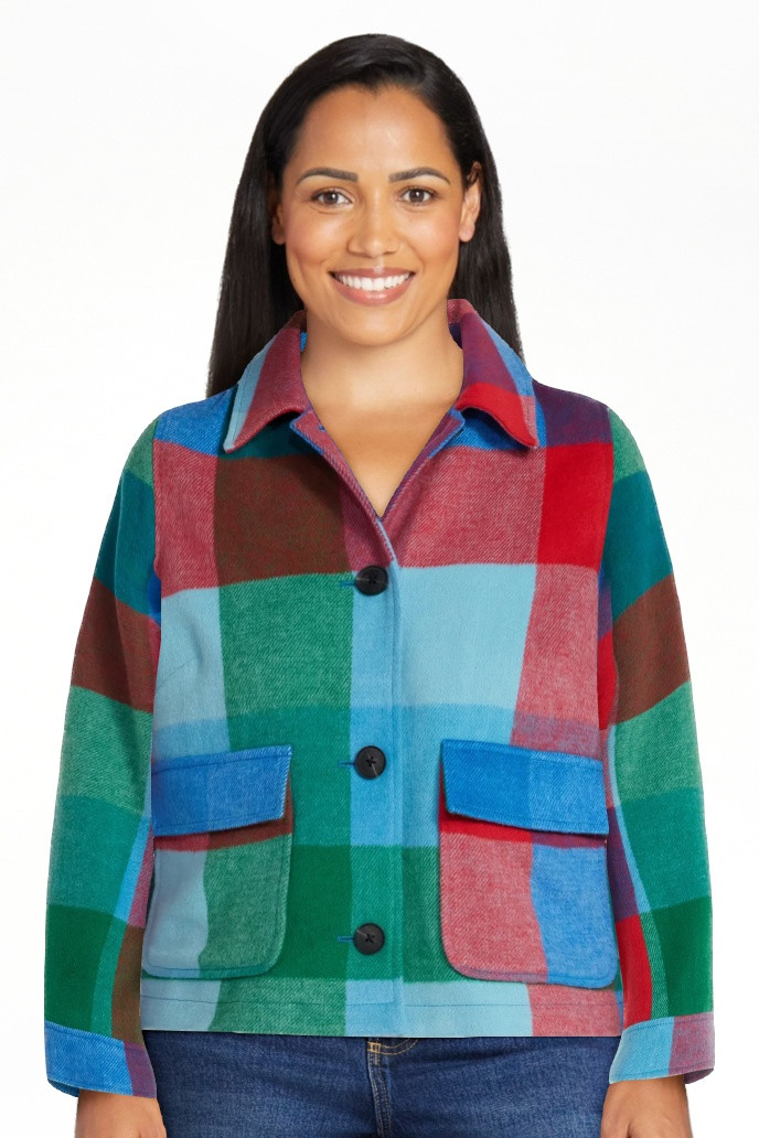Free Assembly Women's Plaid Cropped Chore Jacket, Sizes XS-XXL | Walmart (US)