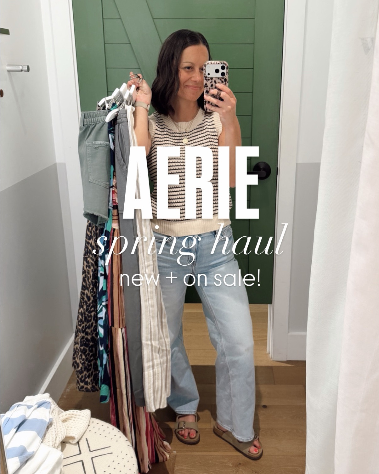 Aerie try on haul! Aerie new arrivals! Use code LTKAERIE20 for an extra 20% off!

Wearing a small in the crochet sweater, green jean shorts, tee and tank. Wearing an xs in the pants, striped set and dress.   

#LTKOver40 #LTKxAerie #LTKmomlife