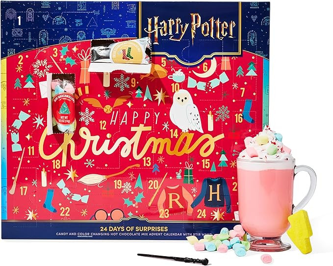 HARRY POTTER 24 Days of Surprises, Includes 12 Color-Changing Hot Chocolate Mixes, 4 Topping Vari... | Amazon (US)