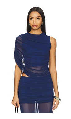 Amanda Uprichard Leo Top in Navy from Revolve.com | Revolve Clothing (Global)