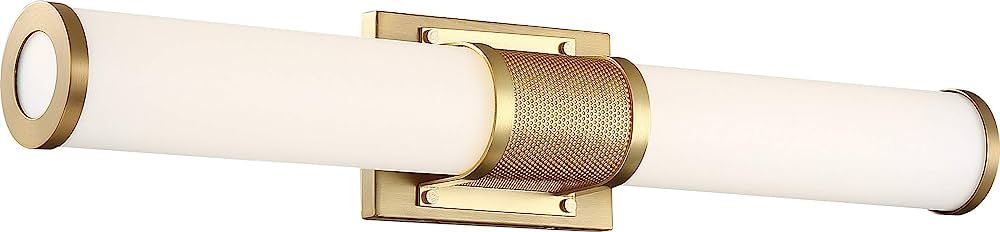 Nuvo 62/1602 Caper LED Vanity Brushed Brass with Frosted Lens, Gold | Amazon (US)