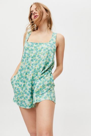 UO Posy Printed Shortall Overall | Urban Outfitters (US and RoW)