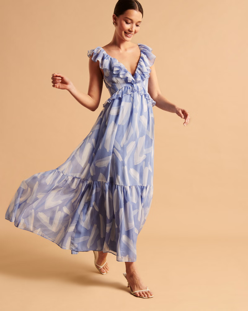 Drama Ruffle Maxi Dress | Abercrombie & Fitch (US)