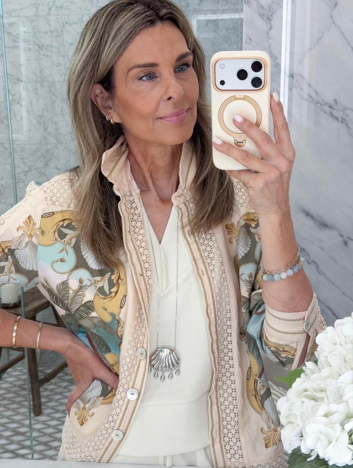 Wearing XXS in the button down from @Anthropologie  
Wearing XS on shorts, XXS would be better. Size down, and an XS on top @Varley

#LTKootd #LTKSeasonal #LTKOver40
